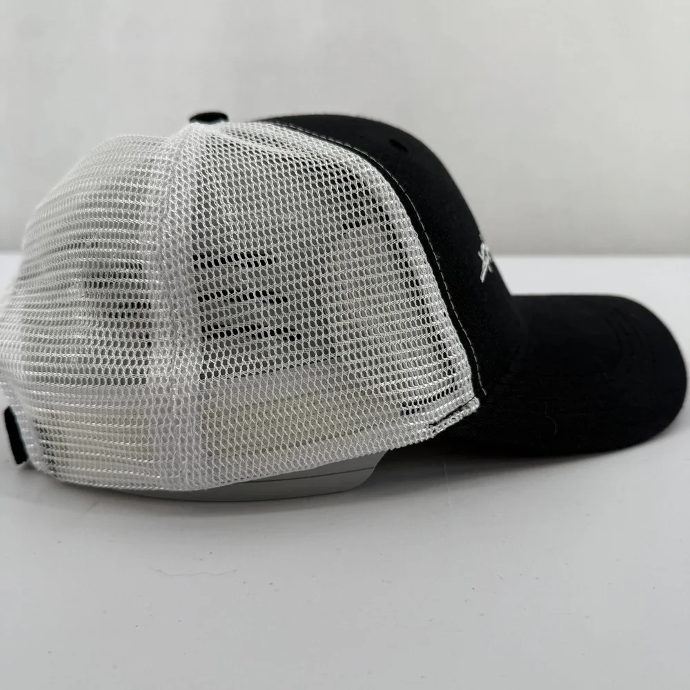 Controller Trucker Hat Mens OSFA Black White Aviation Mesh Back Cap